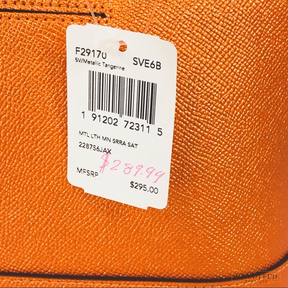 NWT - Coach Metallic Tangerine Shoulder Bag - Picture 5 of 7